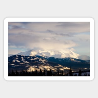 Winter mountain range landscape of Yukon Territory, Canada Sticker